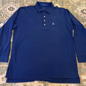 B Draddy Polo Men’s Long Sleeve Shirt Prairie Dunes‎ Golf Size XL Color Navy